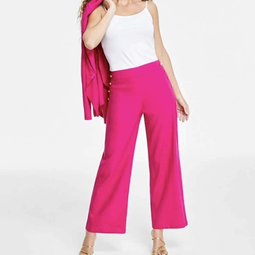 I.N.C. Vibrant Pink Wide Leg Pants Sz 8